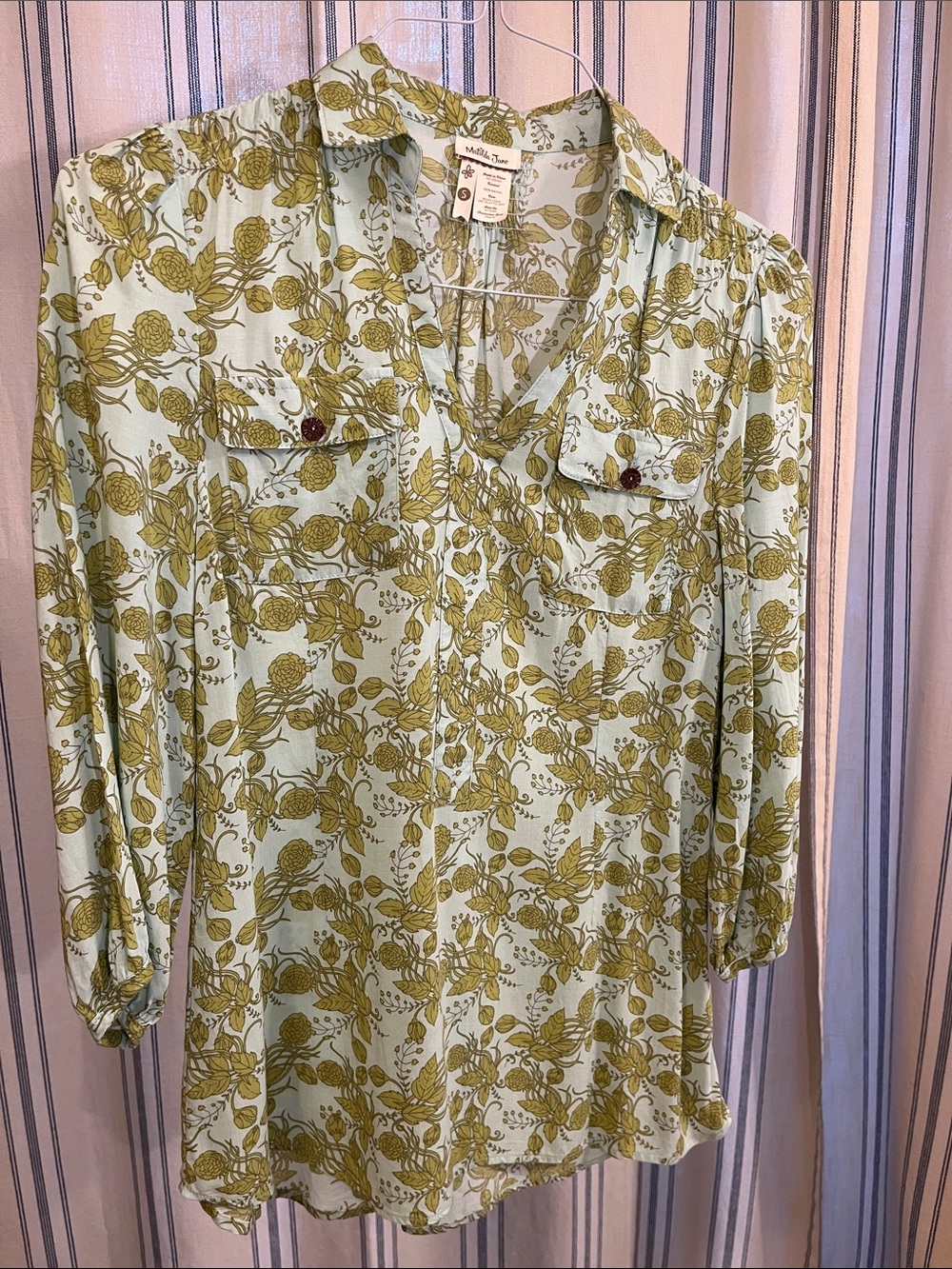 Matilda Jane Light Green and Olive Floral Tunic